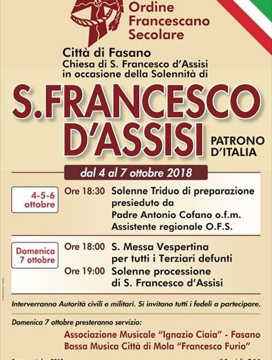 La festività di San Francesco di Assisi a Fasano