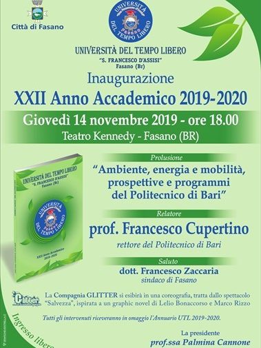 inaugurazione nuovo Anno Accademico 2019/20 dell’Università del Tempo Libero di Fasano.