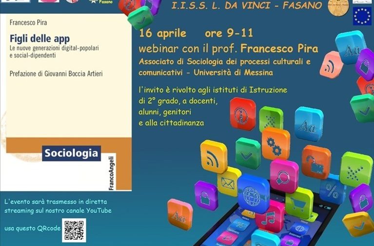 Webinar  Figli delle App  con il prof. Francesco Pira a cura dell'Istituto  L. da Vinci